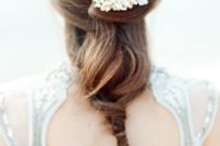creative ponytail for a beach bride