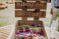 06 various colorful sunglasses are a great idea for a summer wedding and they will give more comfort to the guests