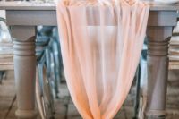 08 an airy and semi sheer peachy pink table runner for an elegant and luxurious touch