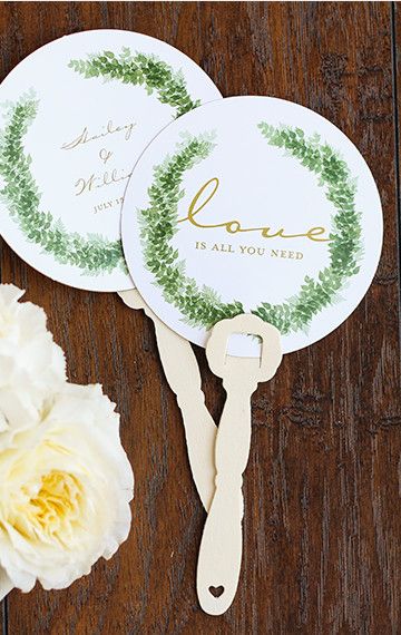 personalized printed hand fans will remind the guests of your wedding and they look super cute