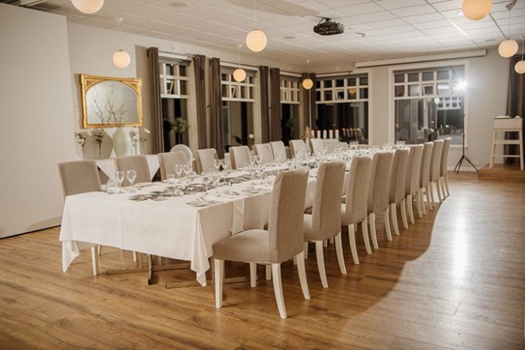 The reception space in the hotel was elegant and simple, done in neutrals
