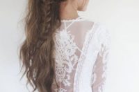 09 a low messy ponytail with a braid is ideal for a boho chic bride