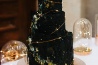 black celestial wedding cake