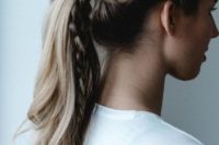 15 a braided ponytail will help you to incorporate a trendy braid into your look