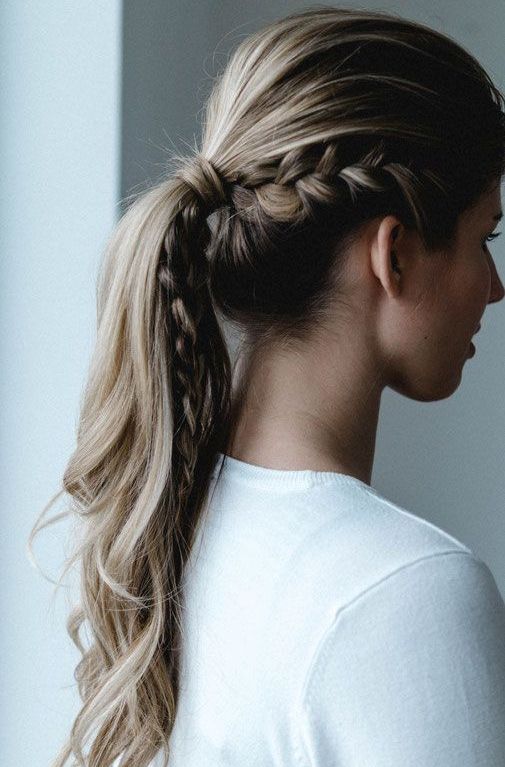 a braided ponytail will help you to incorporate a trendy braid into your look