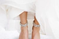 15 embellished ankle strap wedding heels are great to sparkle all over