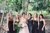 19 super elegant mismatching black bridesmaids’ dresses to make the bride stand out even more