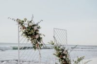 minimalist floral wedding arch