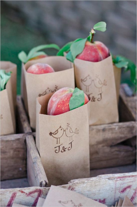 fresh peaches in paper bags are a delicious way to embrace the season and let your guests enjoy a summer taste