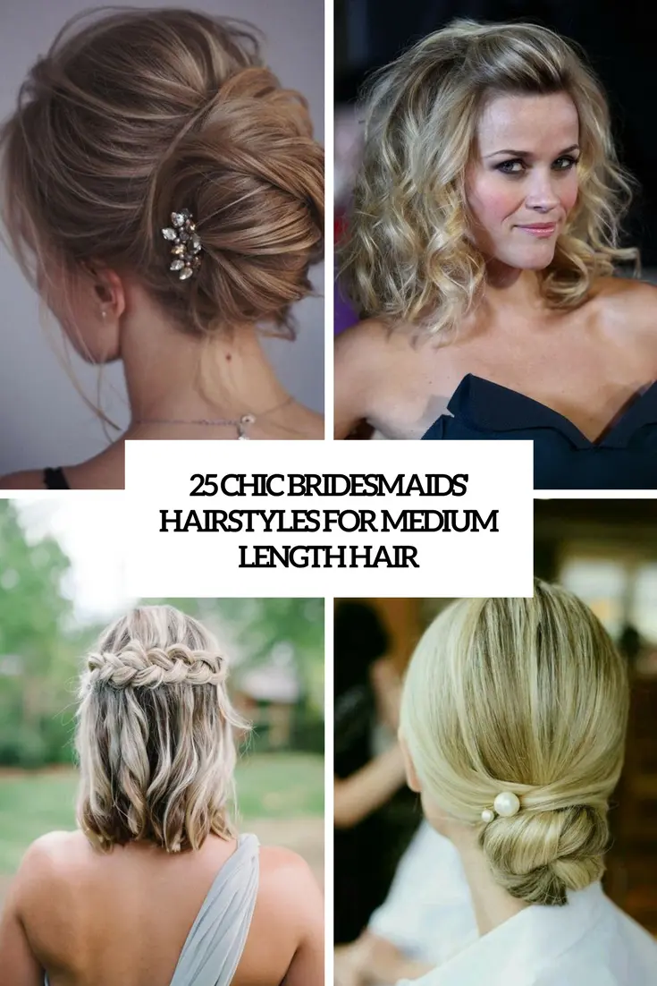 chic bridesmaids' hairstyles for medium length hair cover