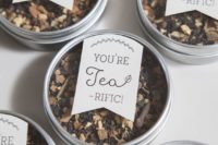 25 make your personal tea blend and put it into tin cans – it’s a very personalized and cool idea