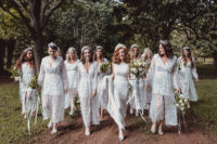 02 The bridesmaids were wearing silver dresses with illusion skirts and crowns
