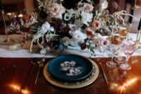 moody lush floral centerpieces