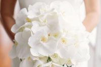 03 an all-white orchid wedding bouquet is timeless classics to rock