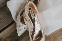 04 The bridal shoes were glam embellished ones