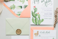 06 The wedding invitations were inspired by the location, which is a desert, so you can see cacti and alpacas