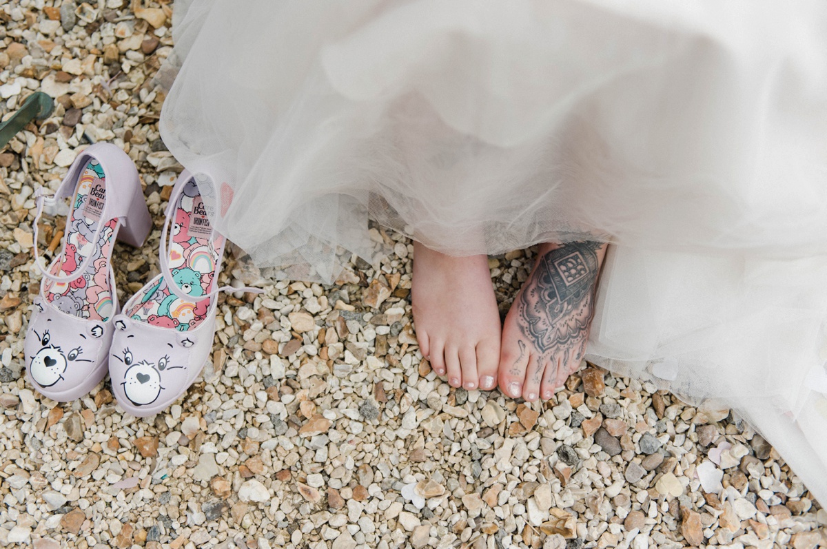 These bridal shoes are super funny, aren't they