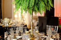 06 a lush and tall fern wedidng centerpiece is great not only for tropical but for glam and art deco weddings, too