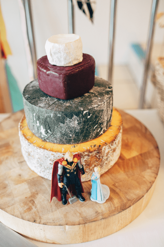 There was a cheese wheel cake for those who don't like sweets