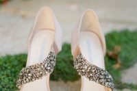 16 refined taupe wedding shoes with straps that are fully embellished are ideal for a sophisticated touch