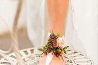 18 a floral barefoot sandal with blush and burgundy blooms for a delicate bridal look