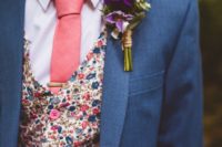 stylish groom’s look with a skinny tie