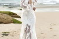 05 gorgeous Marrakesh Melody wedding dress with a slip dress with a front slit and a lace applique overdress