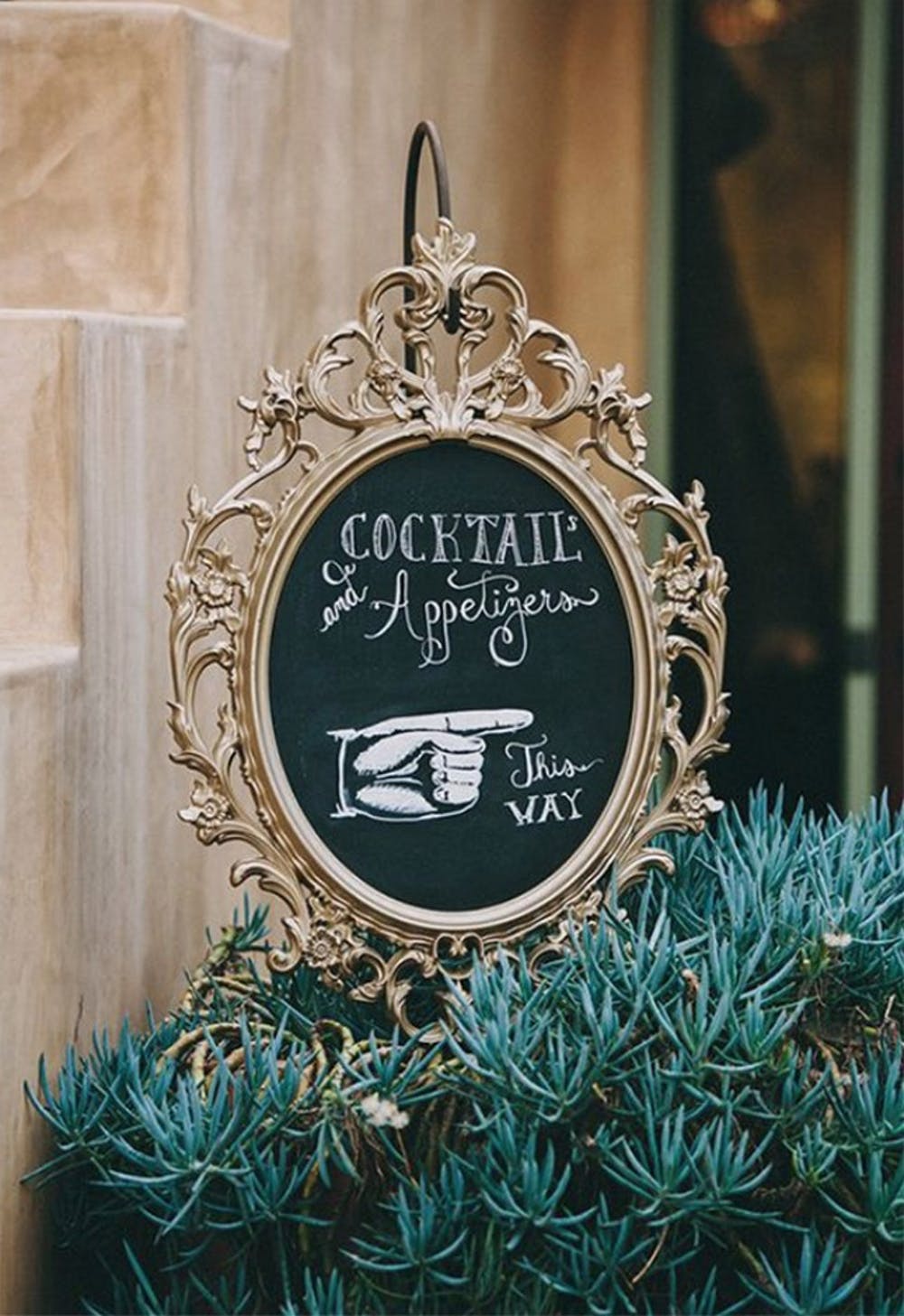IKEA Ung Drill frame turned into a chalkboard sign for a wedding