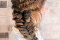 fishtail hairstyle for a bride