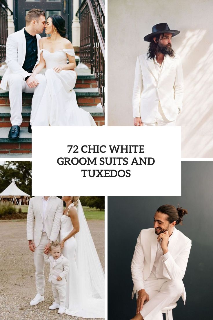 chic white groom suits and tuxedos cover