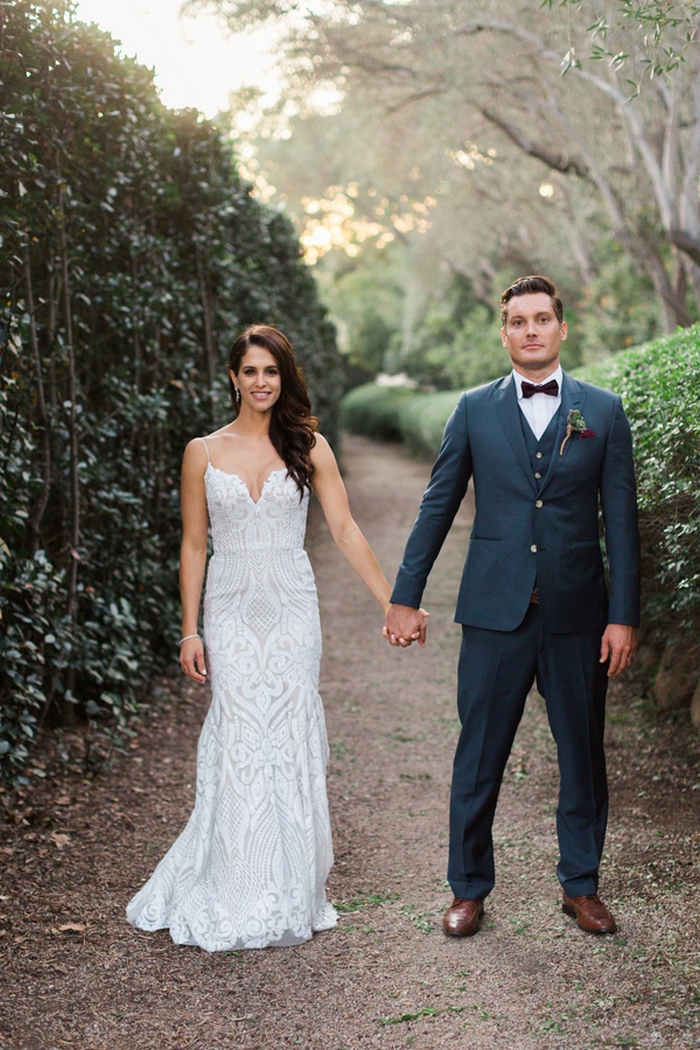 This beautiful couple tied the knot in an elegant garden in California, and almost the whole wedding was DIY