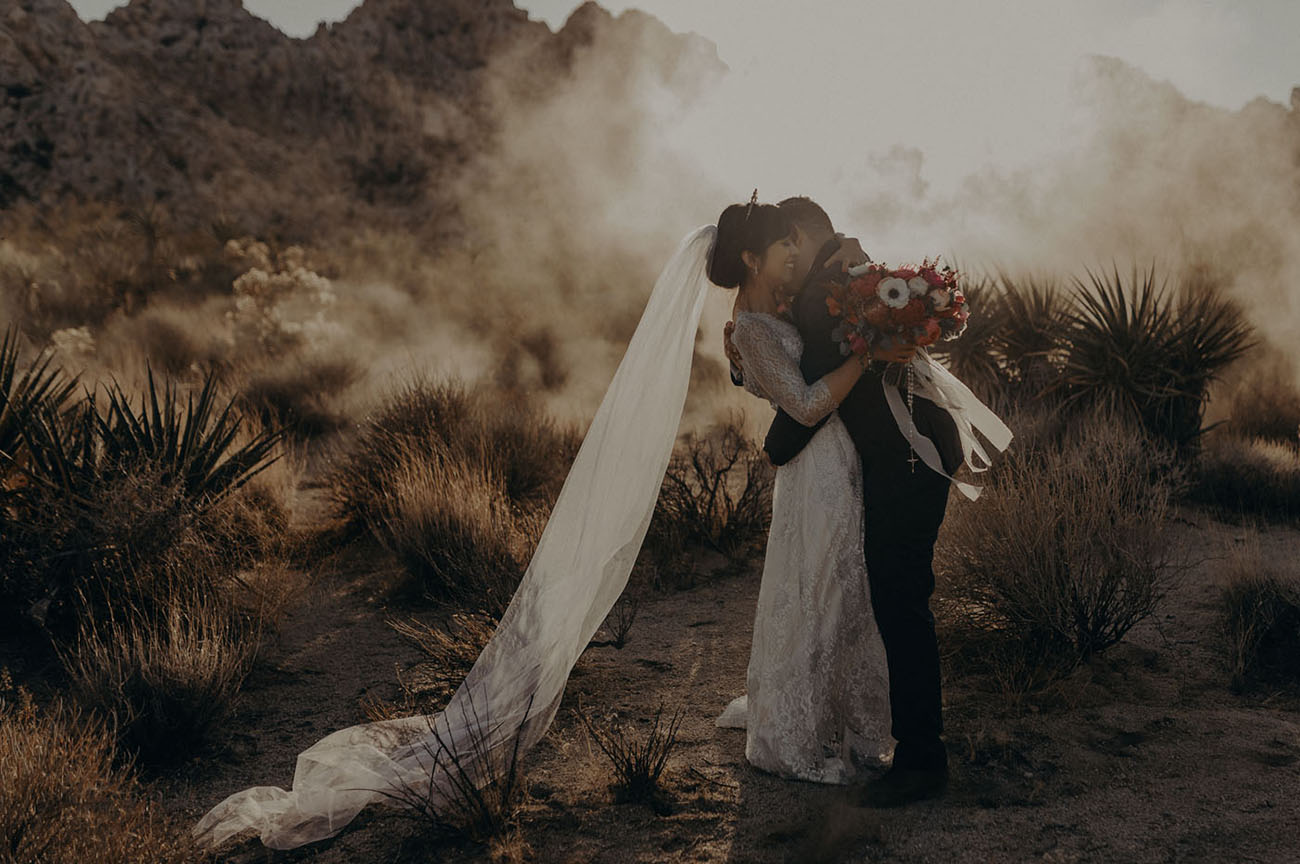 This moon inspired wedding took place in Joshua Tree in the desert