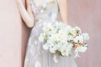 floral pastel wedding dress