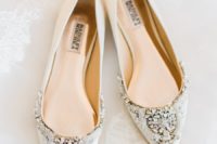stylish neutral wedding shoes