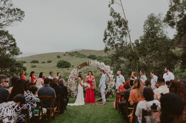 There were 240 guests and the ceremony took place outdoors