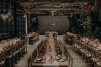 industrial inspired wedding ceremony space