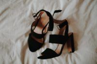 09 black velvet wedding shoes with wide straps for a chic statement at your wedding