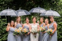 15 sheer umbrellas always work for any wedding and any outfits, they are a perfect fit