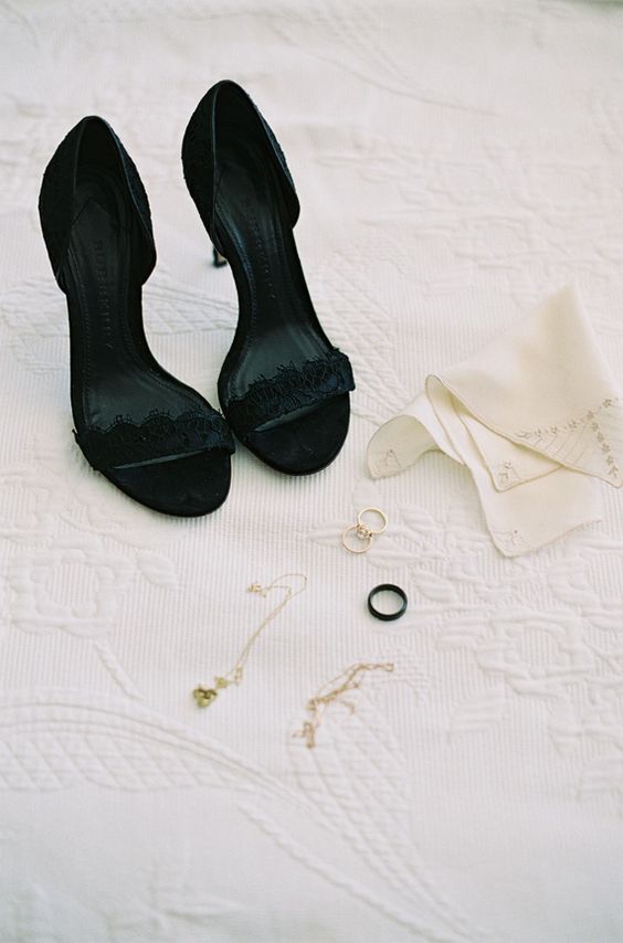 sexy black lace heels are a gorgeous idea for your wedding and some dates after it