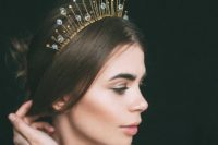 18 a unique and creative bridal tiara with beams and large rhinestones for a statement
