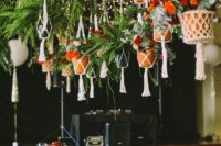 hanging boho wedding space decor