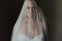 gorgeous bridal attire with a long veil