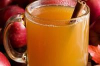 22 apple cider with a cinnamon stick is a great signature drink for your fall bridal shower