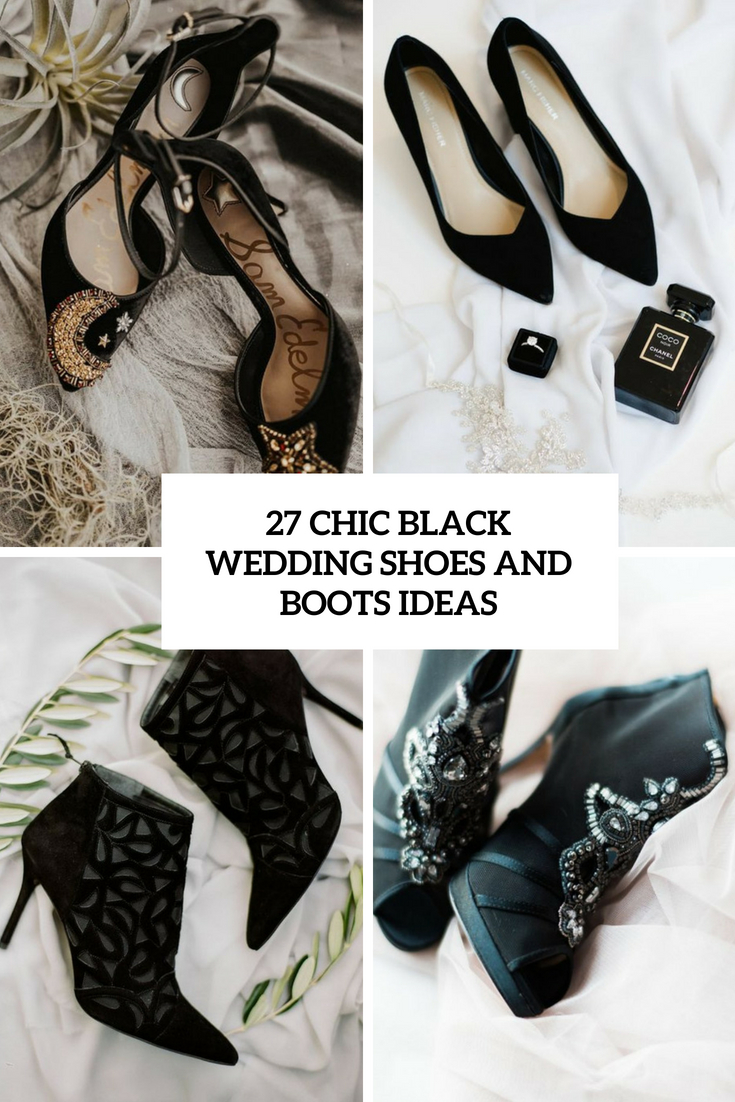 chic black wedding shoes and boots ideas cover