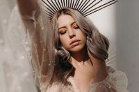 an oversized statement spikey bridal crown is an amazing idea for a modern celestial bride who wants to make a statement