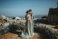 01 This gorgeous grey and blue elopement took place in an abandoned marble quarry in Spain