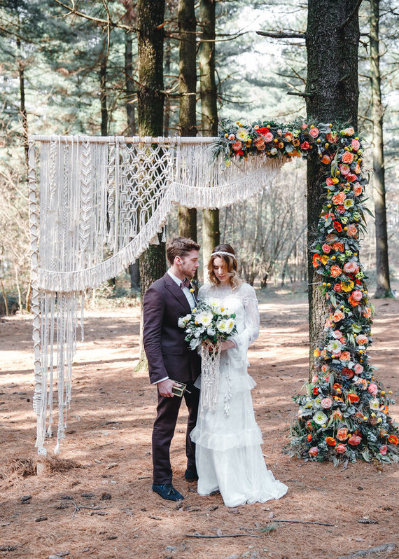 Macrame Woodland Wedding Shoot Inspired By The 70s