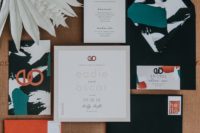 bold wedding invitation suite
