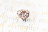 04 The beautiful romantic rose gold ring with rhinestones added to the bridal look