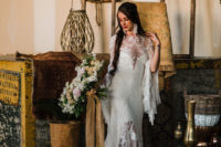04 The bride was wearing a fantastic Rue De Seine wedding dress with a lace overlay and bell sleeves